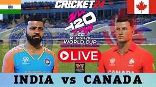 🔴Live T20 World Cup IND vs CAN India vs Canada  Cricket 24 ICC Men’s T20 World Cup 2024 [upl. by Dnalel]