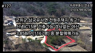 군위군 삼국유사면 전원주택지 최고 신녕IC15분거리 건축가능 경사없는야산 3858m²1167평중 분할매매가능 [upl. by Stevy965]