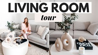 My Living Room Tour Modern Minimal Earthy [upl. by Aicnerolf]