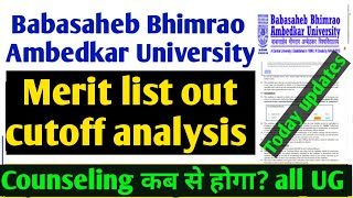 Babasaheb Bhimrao Ambedkar University admission notice 2022 BBAU merit list cutoff course [upl. by Leahcam]