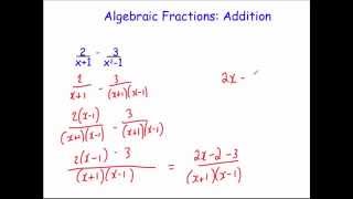 Adding Algebraic Fractions [upl. by Sher]