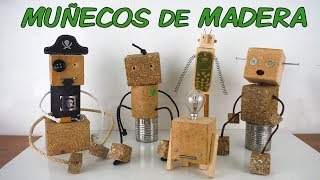 Como Hacer MUÑECOS DE MADERA 🤖 [upl. by Varipapa]