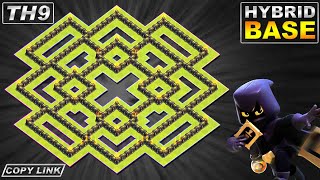 New BEST TH9 Base with COPY LINK  Town Hall 9 TH9 Hybrid Base Design  Clash of Clans [upl. by Witcher]