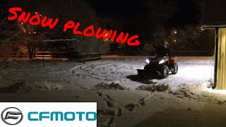 Snow plowing with the Cf moto 450 L [upl. by Yznyl]