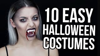 10 EASY LAST MINUTE HALLOWEEN MAKEUP  COSTUME IDEAS [upl. by Yztim236]