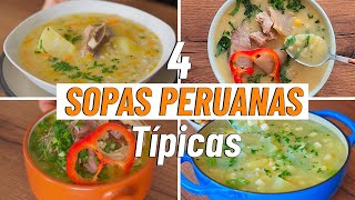 4 SOPAS PERUANAS Típicas Que Debes Probar ¡Fáciles y Contundentes [upl. by Lippold]