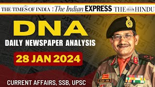 Daily Newspaper Analysis  28 January 2024  Current Affairs for Defence Aspirants SSB upsc cds [upl. by Bencion59]