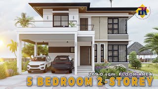 5 Bedroom 2 Storey HOUSE DESIGN  269 sqm  Exterior amp Interior Animation [upl. by Aceber]