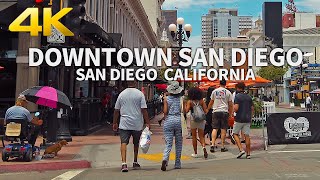 SAN DIEGO  Walking Downtown San Diego Gaslamp QuarterFifth Ave California USA Travel 4K UHD [upl. by Ailee]