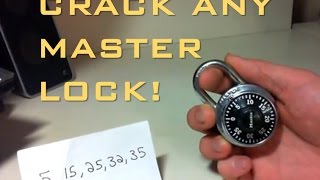 Crack a Masterlock combination lock in 60 seconds Without knowing the combo [upl. by Jessalin]