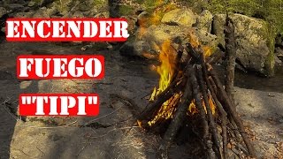 Como Hacer Un Fuego U Hoguera Tipo Tipi  Fácil y Eficaz [upl. by Fenny]