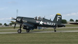 F4U Corsair Multiple Low Passes Oshkosh AirVenture 2023 [upl. by Oravla73]