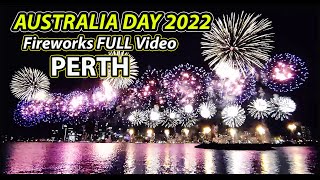 AUSTRALIA DAY FIREWORKS 2022  Perth Spectacular Fireworks FULL Display From Swan River Foreshore [upl. by Gian59]