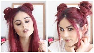 Çift Topuz Space Bun Nasıl Yapılır  Isısızpratik saç modelleri [upl. by Chloe]