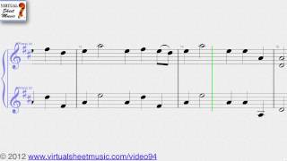 George Frideric Handels Hornpipe from Water Music piano sheet music  Video Score [upl. by Trebmal]