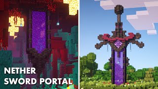 Minecraft  How to build a Nether Sword Portal  Tutorial [upl. by Corie]