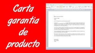 Como hacer una carta de garantía de producto [upl. by Arela]