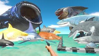 FPS Avatar Rescues King Shark Evolution and Fights Sea Monsters  Animal Revolt Battle Simulator [upl. by Shiff]