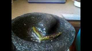 How to make Mexican Molcajete Salsa [upl. by Nilrem]