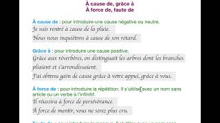 Locution prépositive de cause [upl. by Donetta]