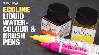 Review Ecoline Inks and Brush Pens [upl. by Eydie]