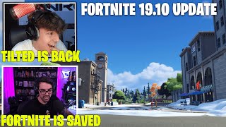 Streamers React To Tilted Towers Return In Fortnite Chapter 3  Fortnite Update 1910 [upl. by Lacym]