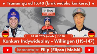 PŚ  Konkurs Indywidualny  Willingen🇩🇪 HS147  04022024 niedz  1610  🔴LIVE🔴 [upl. by Ecnerrot]