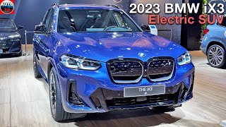 2023 BMW iX3 Electric SUV  FIRST LOOK Interior Exterior Auto Expo Brussels [upl. by Petracca]