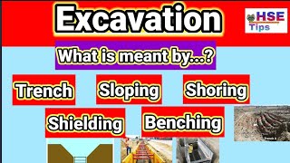 Excavation safety  What is Trench  Sloping  Shoring  Shielding  Benching  Prevention technic [upl. by Oletha]