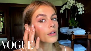 Kaia Gerber’s Guide to Face Sculpting and SunKissed Makeup  Beauty Secrets  Vogue [upl. by Whelan]