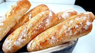 No Knead Mini Baguettes  Easy Baguette Recipe [upl. by Airliah354]