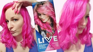 Extreme Shocking NEON PINK Hair with Schwarzkopf LIVE colour dye [upl. by Lajet]