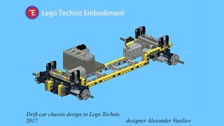 Lego Technic building instruction RC drift car chassis [upl. by Yatnwahs]