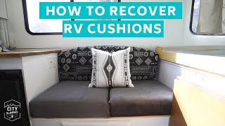 How to Recover RV Dinette Cushions  DIY  EASY NO SEW [upl. by Boatwright]