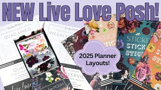 NEW Live Love Posh UNBOXING amp FLIP THROUGH  2025 Planner Layouts PET Tape amp Sticker Books [upl. by Nol]