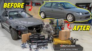 Building a 2000 KSwap Honda Civic In 29 Minutes [upl. by Airotal441]