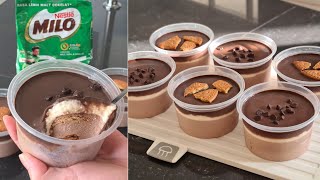 Milo Regal dessert cup Puding Milo Regal dengan keju dan coklat lumer [upl. by Lefkowitz]