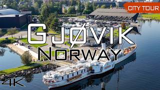 Gjøvik Norway  City Tour amp Drone 4k [upl. by Ffilc]