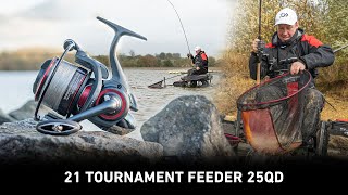 Adam Wakelin 21 Tournament Feeder 25QD Reel [upl. by Attelra726]