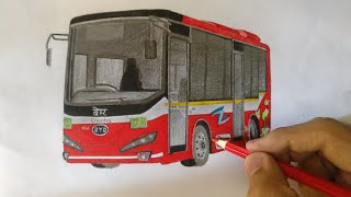 Drawing a electric bus BESTs Zero emission bus sourced by Olectra BYD [upl. by Minier]