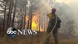 California residents rush to evacuate wildfire [upl. by Ettevol]