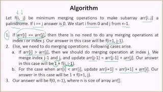 Find minimum number of merge operations to make an array palindrome  GeeksforGeeks [upl. by Misa]