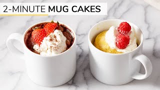 2MINUTE CHOCOLATE  VANILLA MUG CAKE RECIPES  glutenfree keto and paleo [upl. by Ynohtnaeoj317]