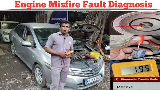 Fault Diagnosis Engine Cylinder Misfire Honda City IVtec  DTC Code P0351 [upl. by Eilyab]