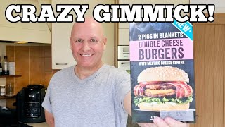 NEW 2 PIGS IN BLANKETS DOUBLE CHEESE BURGERS REVIEW [upl. by Lander]