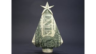 Origami Dollar bill Christmas Tree with Star Jodi Fukumoto [upl. by Paolina]