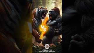 Tiger 🐅Vs Gorilla 🦍 Animalfights TigervsSilverbackgorilla youtubeshorts viral shortsfeed [upl. by Gyimah]