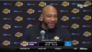 Darvin Ham POSTGAME INTERVIEW  Los Angeles Lakers lose to Atlanta Hawks 138122 [upl. by Pavel668]