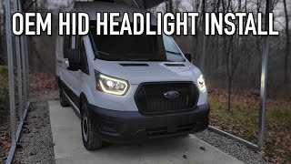 20152024 Ford Transit OEM BiXenon HID  LED DRL Headlight Installation Conversion [upl. by Lamoree]