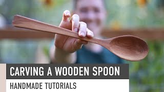 How to Carve a Wooden Spoon  Woodworking [upl. by Peony]